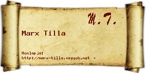Marx Tilla névjegykártya